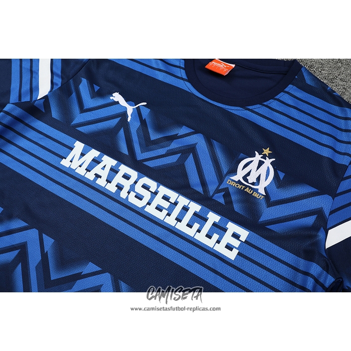 Chandal del Olympique Marsella 2022-2023 Manga Corta Azul - Pantalon Corto